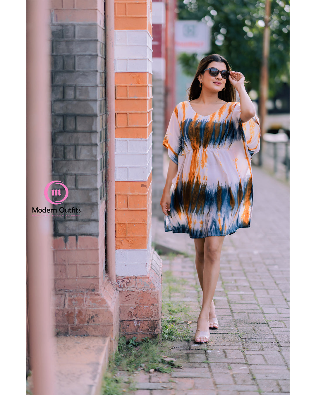 Cio - Waist Gathered Mini Kaftan