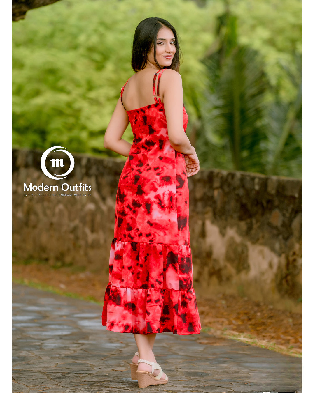 Rosie Strapped Frilled Maxi Dress