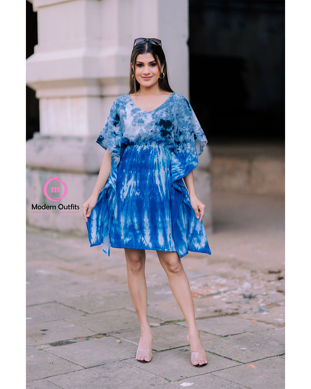 Cio - Waist Gathered Mini Kaftan