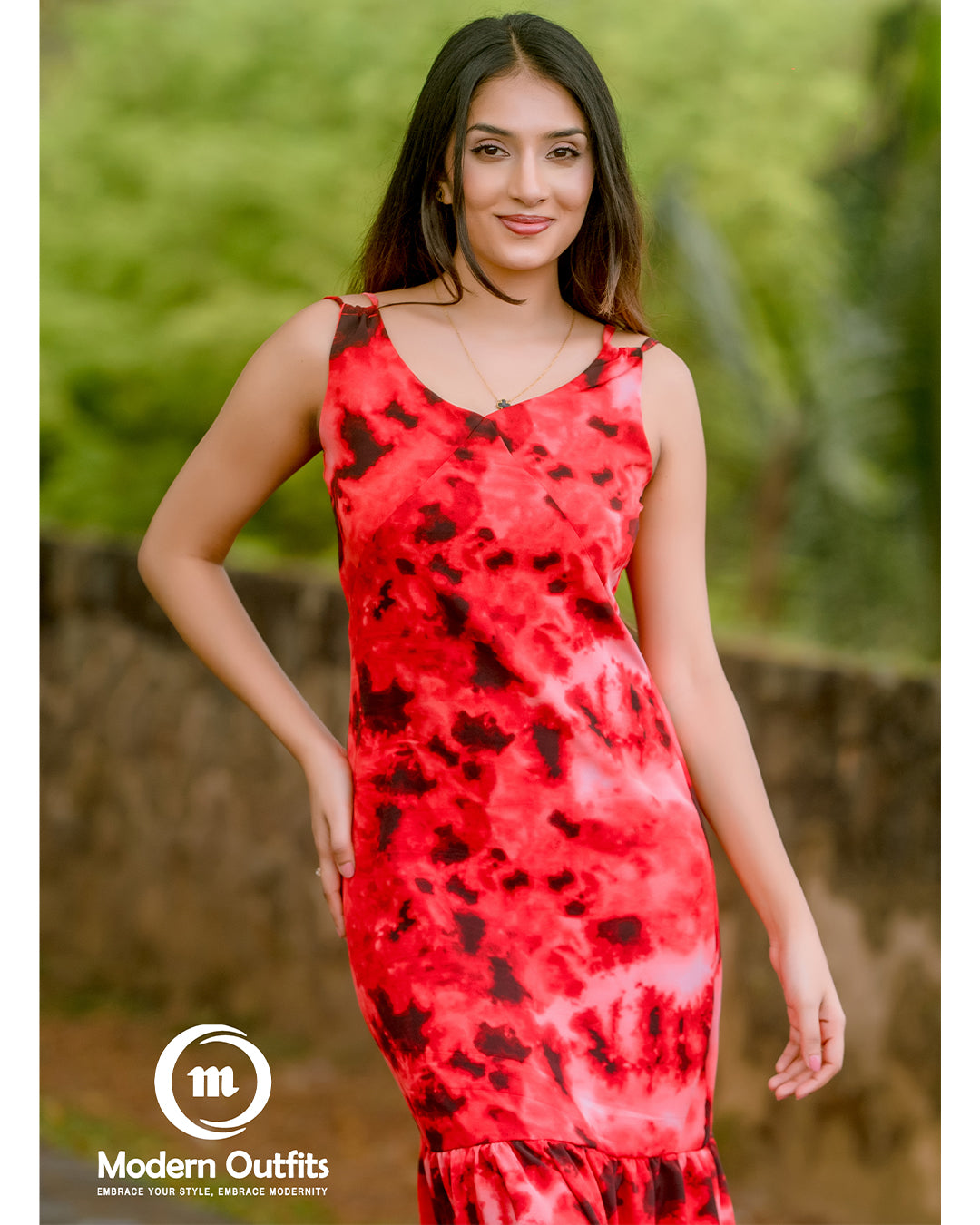 Rosie Strapped Frilled Maxi Dress