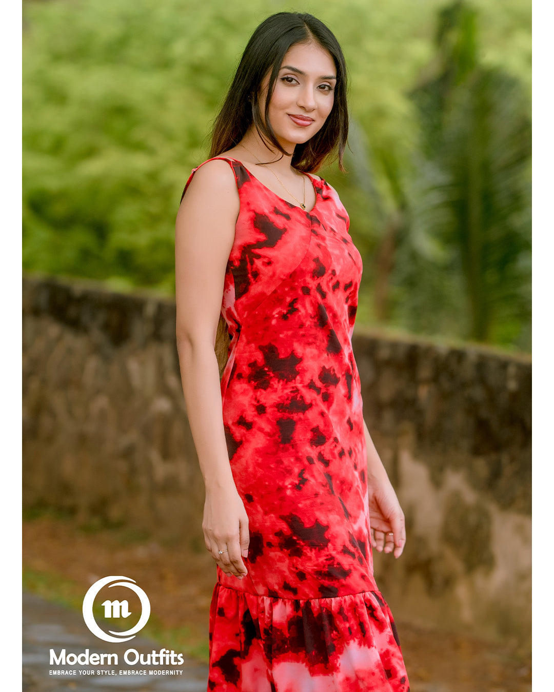Rosie Strapped Frilled Maxi Dress