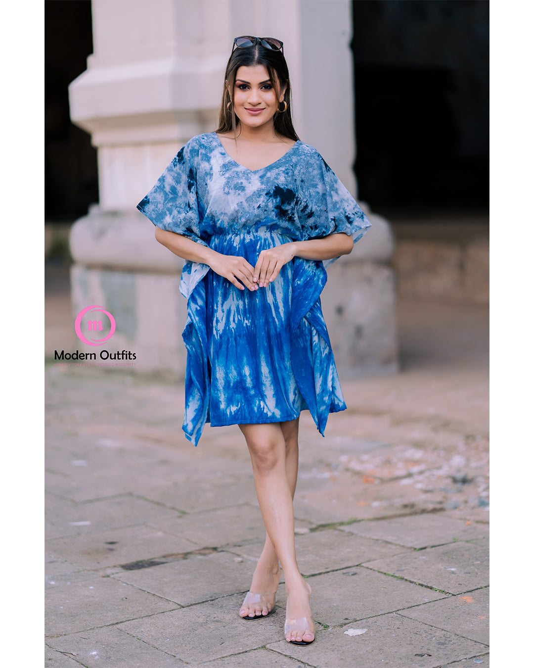 Cio - Waist Gathered Mini Kaftan