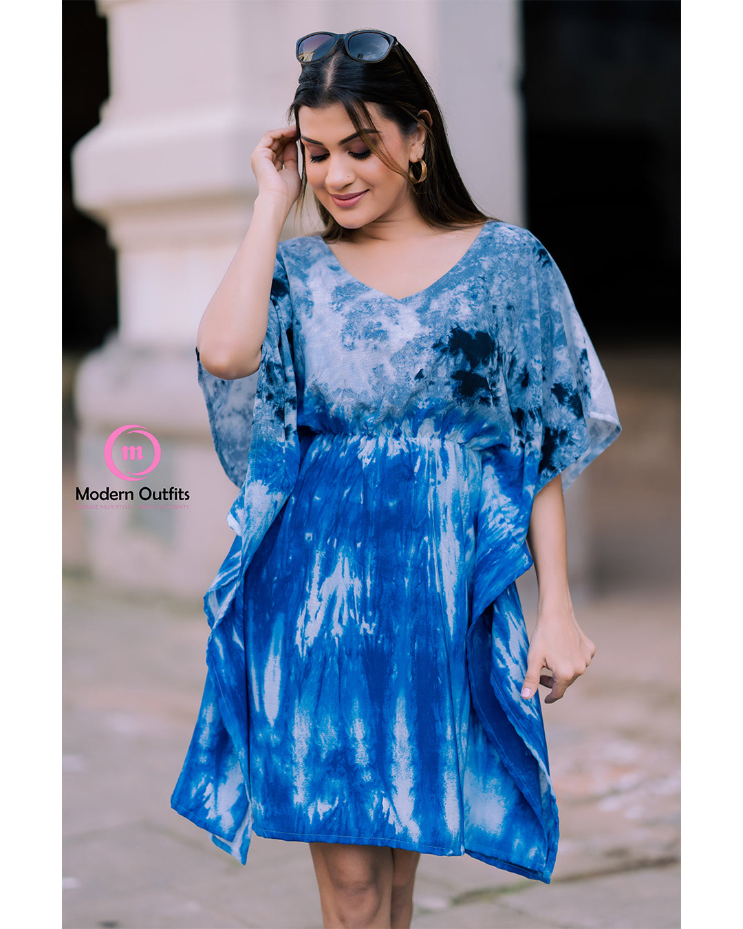 Cio - Waist Gathered Mini Kaftan