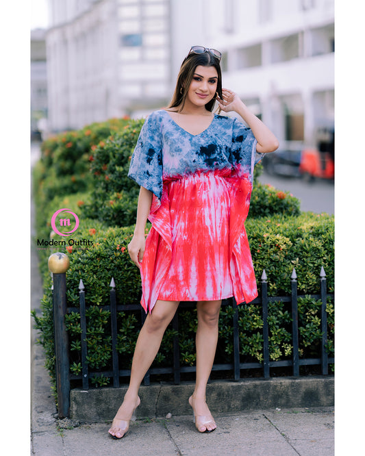 Cio - Waist Gathered Mini Kaftan