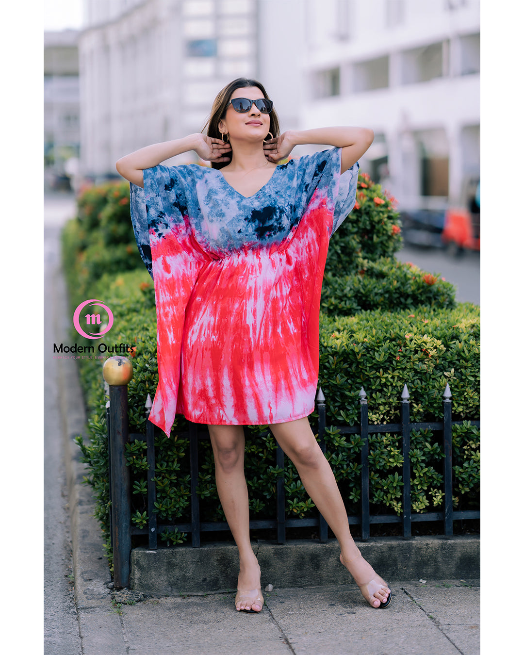 Cio - Waist Gathered Mini Kaftan
