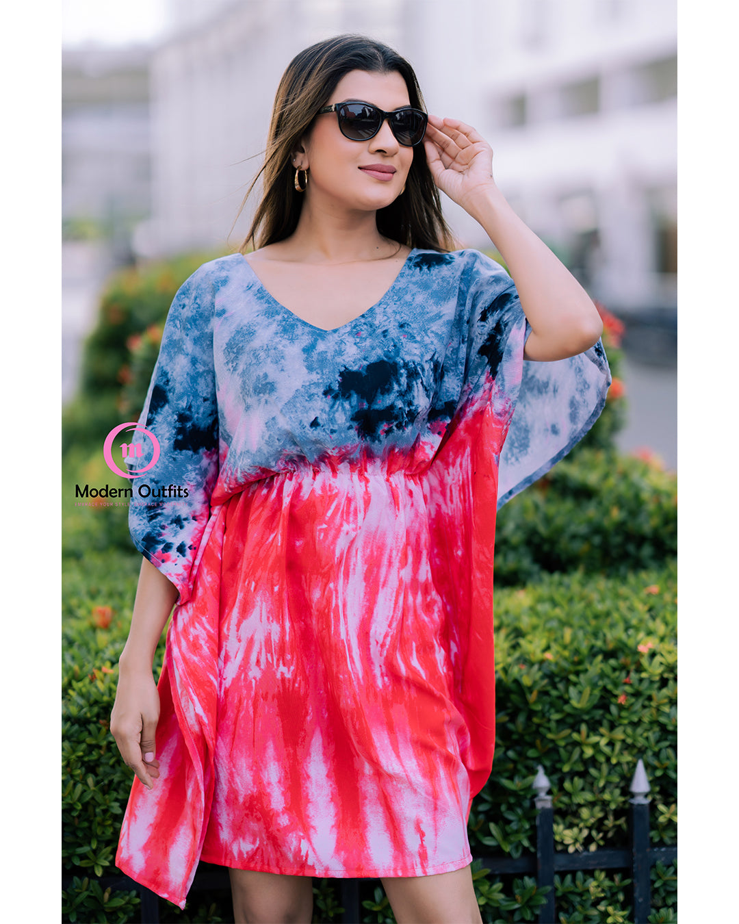 Cio - Waist Gathered Mini Kaftan