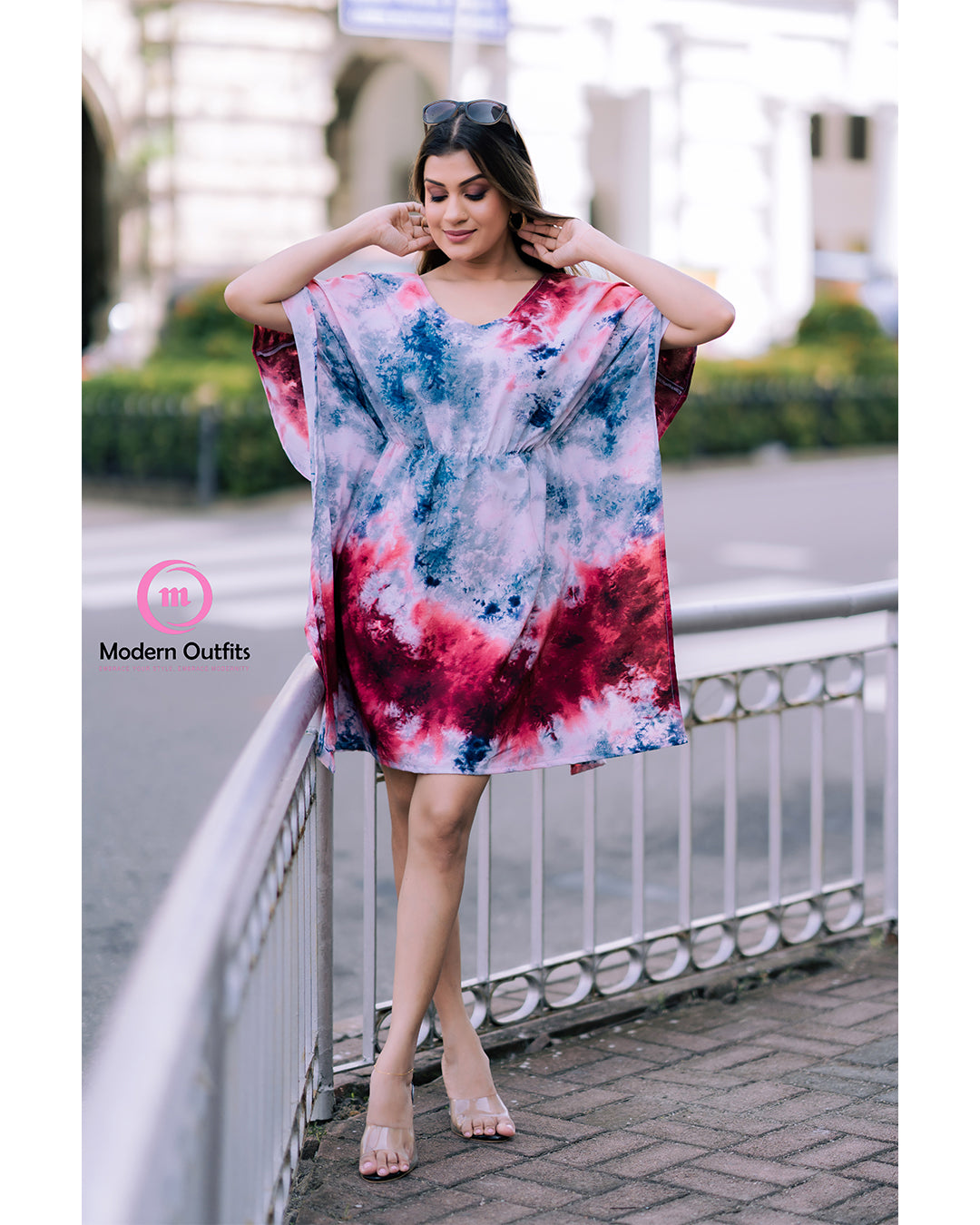 Cio - Waist Gathered Mini Kaftan