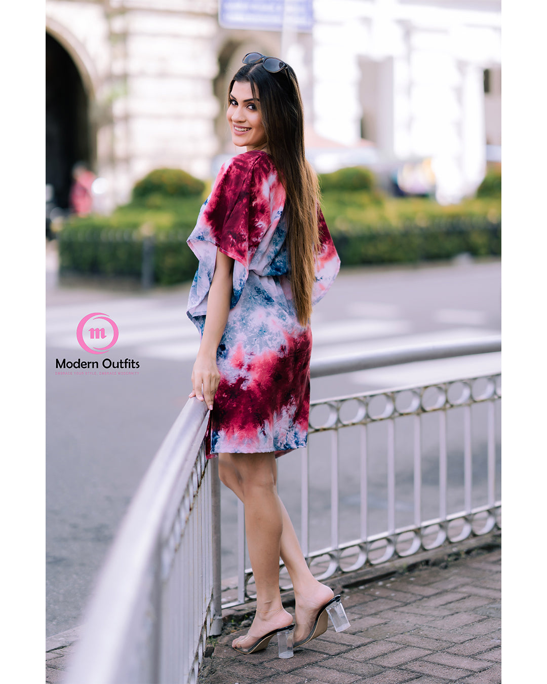 Cio - Waist Gathered Mini Kaftan