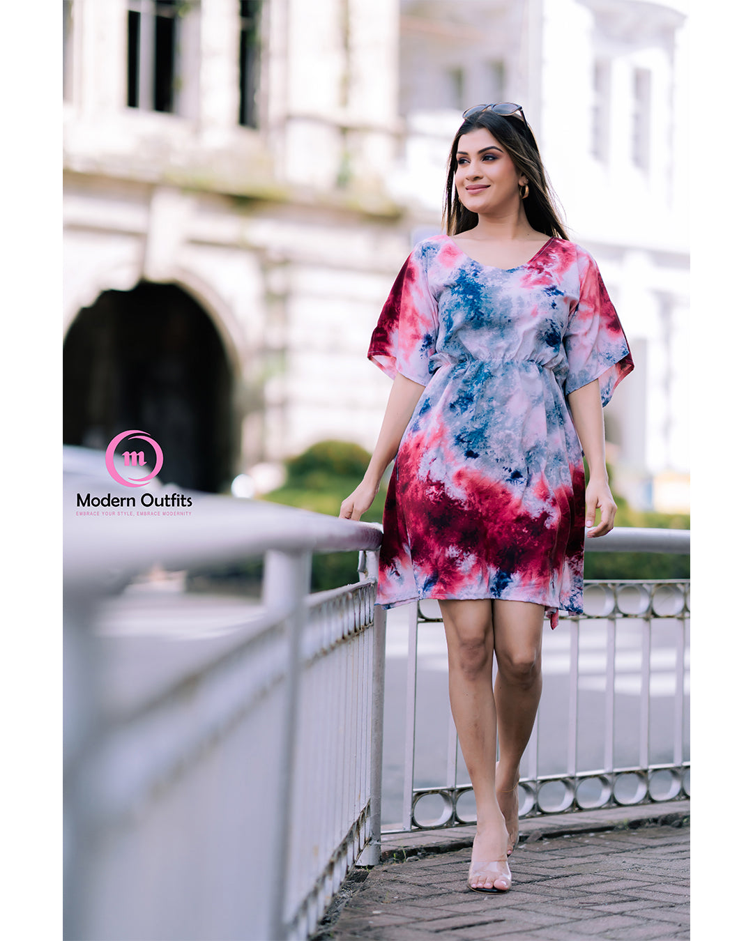 Cio - Waist Gathered Mini Kaftan