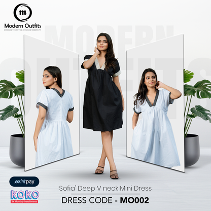 Sofia Deep V Neck Mini Dress