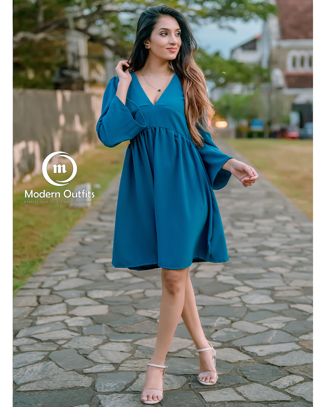 Veronika Bell Sleeve Mini Dress